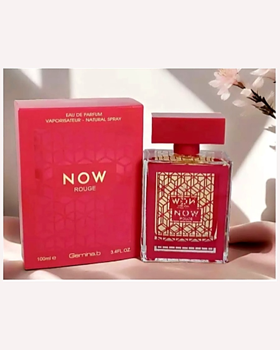 NOW Rouge perfume bottle and box