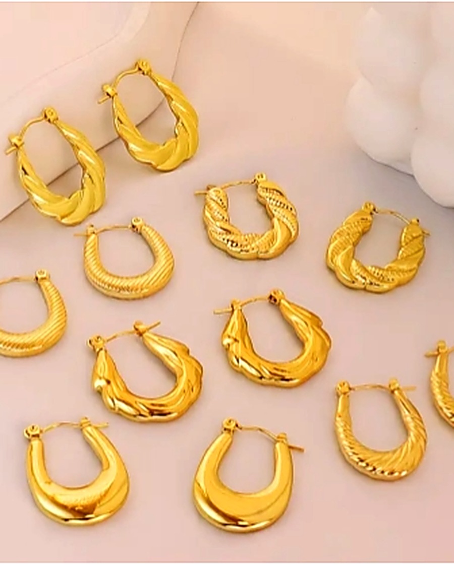 Twisted Gold Hoops